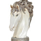 White Polyresin Horse Head for Home Decor Office (Height: 12.5 Inch)