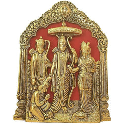 Brass Silver Plated Metal Ram Darbar Wall Hanging And Table Top For Home Decor Statue Height 8.5 inches