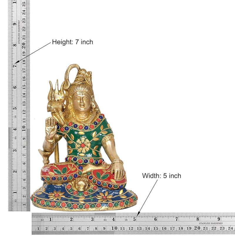 Brass Lord Shiva Shiv Murti Sculpture,(Home Decor, Mandir, Ofice) Height : 7 Inch