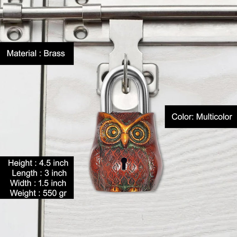 Brass Owl Bird Door Lock (Height : 4.5 inch)