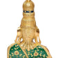 Brass Goddess Parvati Bust Statue for Home Decor Pooja Mandir (Height 10 Inch) (Green Red)