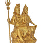 Brass Shiva and Parvati Sitting for Home Decor Mandir Pooja Showpiece (Height 9.5 Inch)