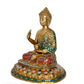 Brass Buddha Statue On Base Giving Blessing Pose for Home Decor Temple | Height : 15 Inches