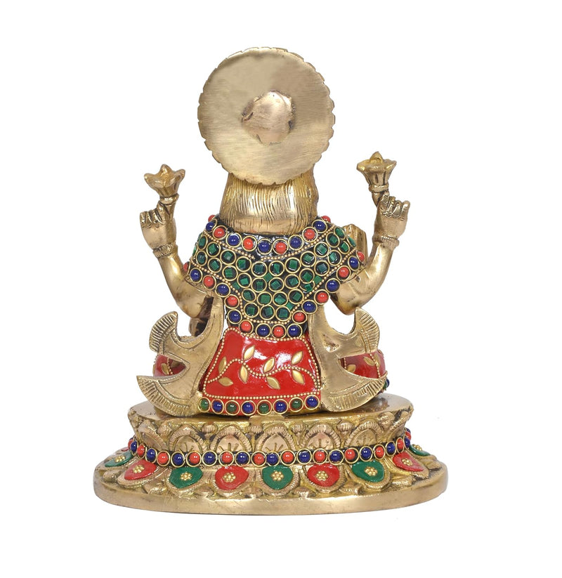 Premium Brass Lakshmi Ganesh Idol Set – Laxmi & Ganesha Statues for Home Décor, Mandir & Pooja (Height :9 Inches)
