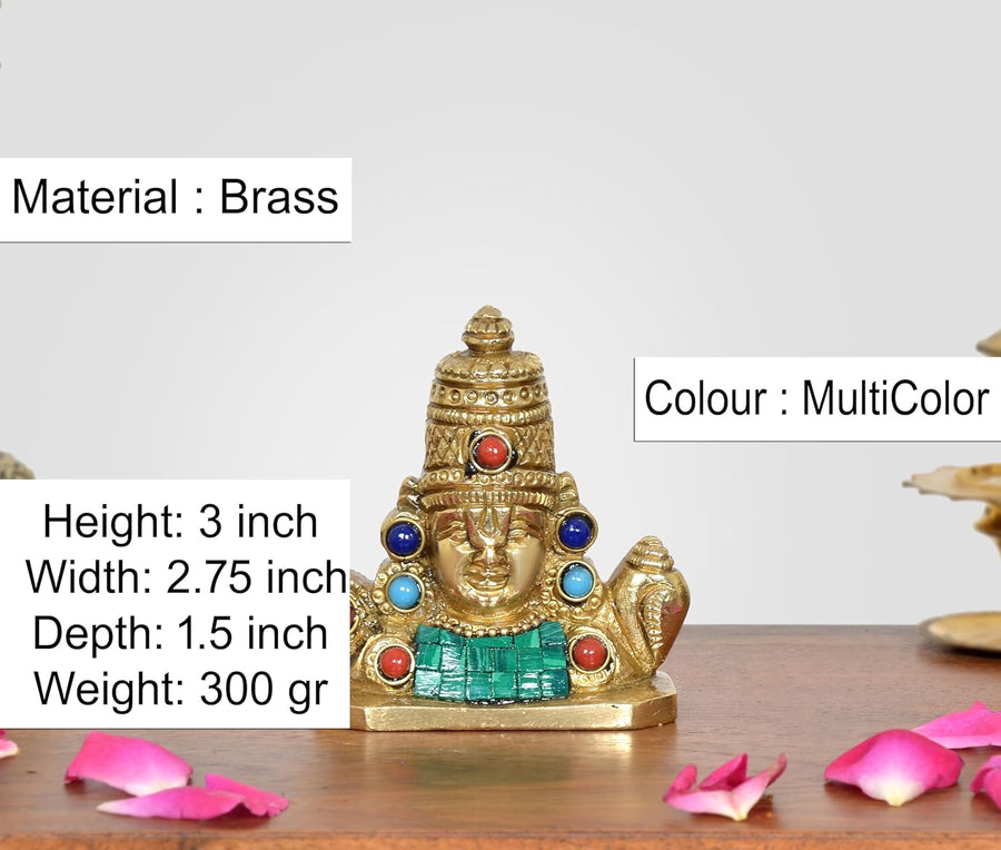 Brass Tirupati Bala Ji Idol with Shankh Chakra (Height : 3 Inch) Craft Detail