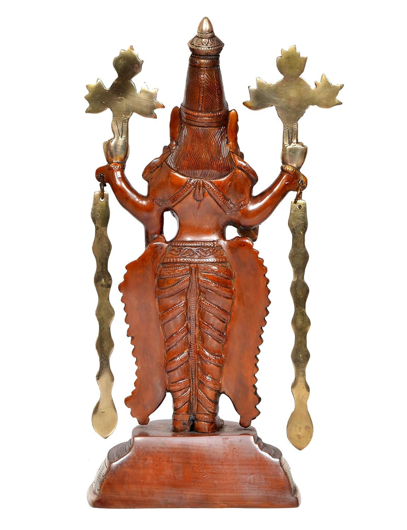 Brass Lord Tirupati Bala Ji Idol Statue for Home Temple Office Decor Figurine Statue Showpiece (Height 16 Inch)