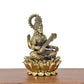 Bronze Maa Saraswati Statue - Handcrafted Hindu Goddess Saraswati Idol for Home Decor and Pooja (Height 6 Inch)