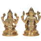 Brass Laxmi Ganesh Statue - Handcrafted Goddess Lakshmi and Lord Ganesha Idol for Home Decor and Pooja - Hindu Deities Figurine (Height 4.5 Inch)