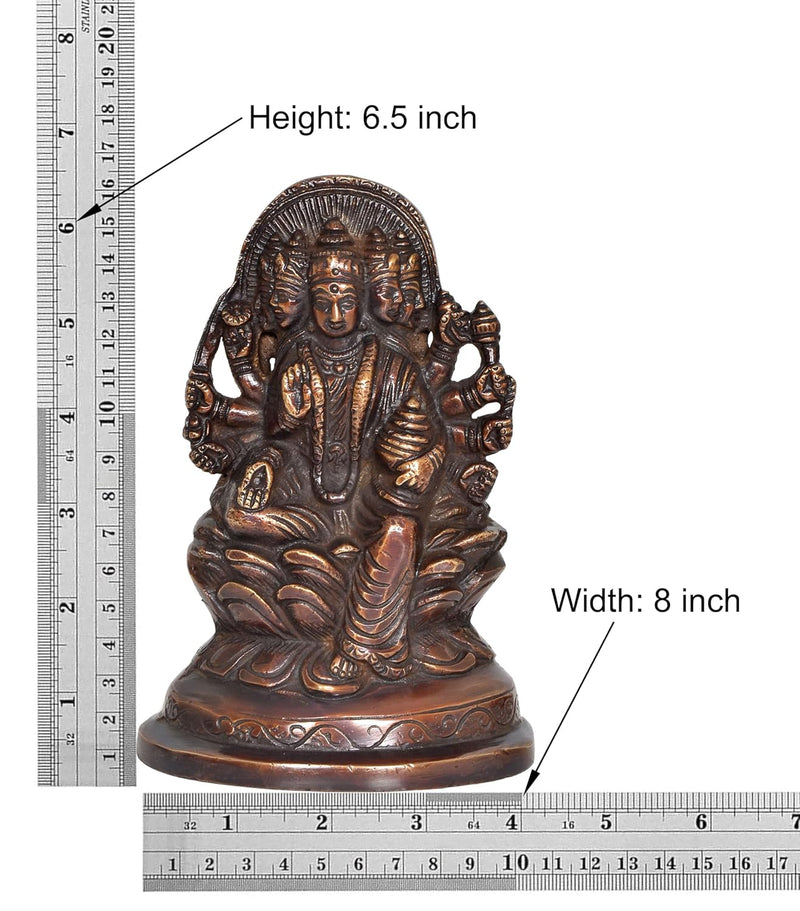 Brass Gayatri MATA Statue Goddess of Untiring Pursuit of Knowledge and Wisdom for Home Decor Living Room Home Decor and Office (Height: 6 Inch)