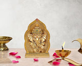 Resin Lord Ganesha idol, multi-color ornaments, 9 inch, front view