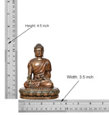 Resin Buddha statue size shown: height 4.5 in, width 3.5 in