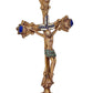 Brass Jesus Cross Statue Idol for Home Decor Showpiece for Living Room | 11.5 inches (Green)