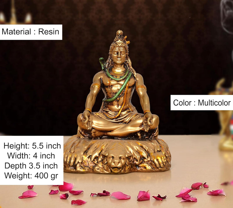 Resin Lord Shiva Sculpture (Height : 4.5 Inch)