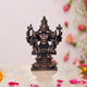 Copper Lord Vishnu with Bhudevi and Sridevi Idol Statue for Home Temple Office Mandir Decor (Height: 5 Inch)