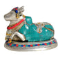 Brass Nandi Cow Idol Statue Shiv Temple Showpiece Multicolour Height 7 Inches