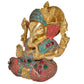 Brass Lord Ganesha Idol Ganesh Statue Decorative Sculpture for Home Decor Office Mandir Pooja Temple (Height 8 Inch)