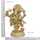 Brass Lord Dancing Ganesha Murti - Religious Statue for Home Office Mandir Temple Decor (Height 9.5 Inch)