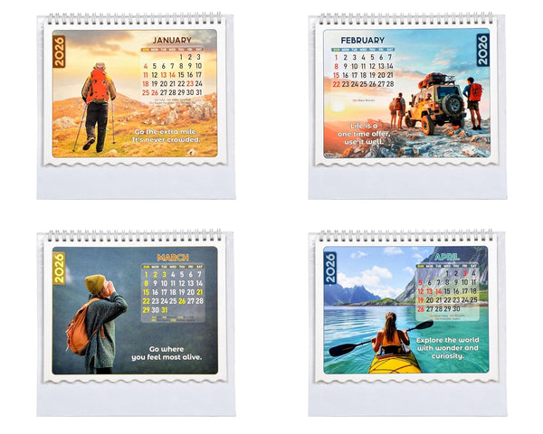 Table Calendar 2026 Live The Moment Adventure |12 Months| (Size 8.5 x 9 Inch) Study Setting