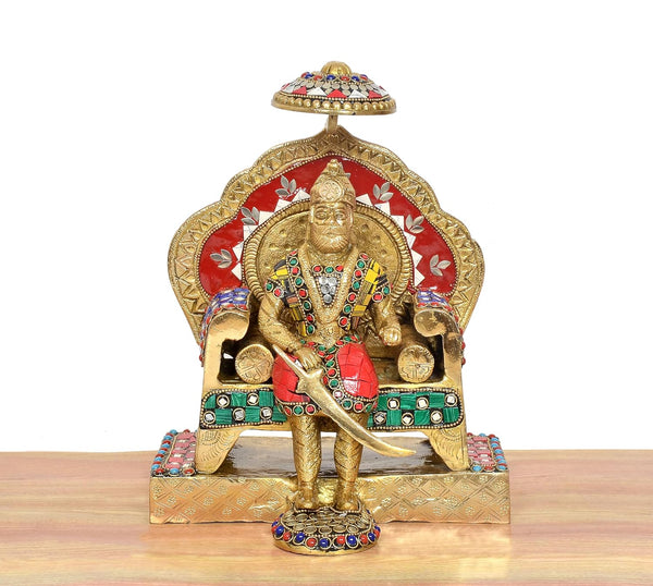 Brass Maharaja Agrasen Idol (Height: 11 Inch) (Multicolor 1)