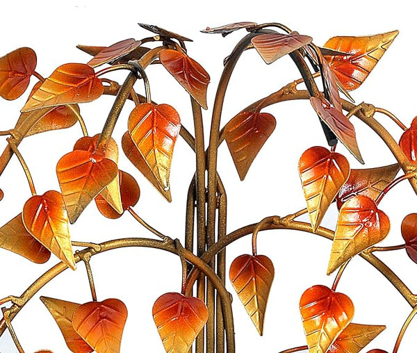 Iron Buddha Tree Sculpture under bodhi tree (Height: 16 Inches) Study Setting