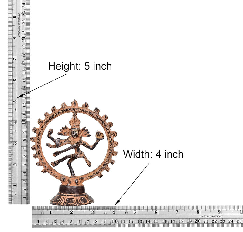 Brass Natraj Lord Shiva Dancing Natraj sculpture (Height: 5 inch)