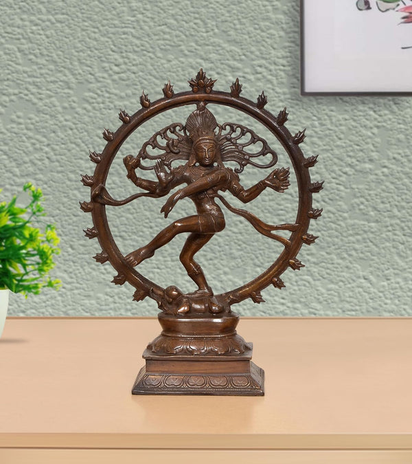 Brass Natraj Lord Shiva Dancing Idol (Height: 13 Inch)