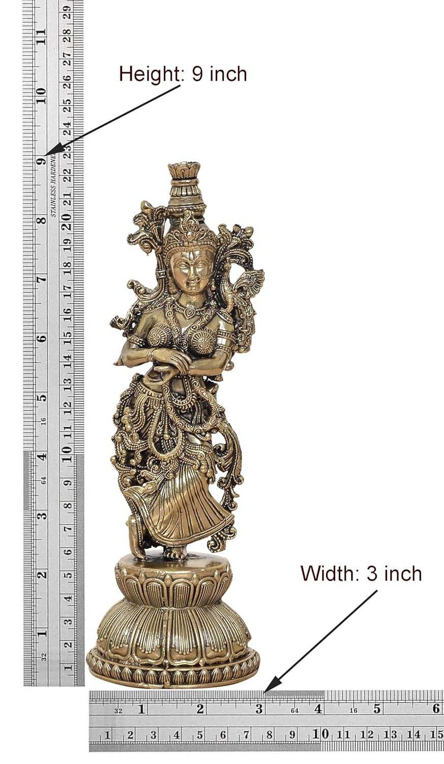 Superfine BrassRadha Murti (Height 9 inch) Craft Detail