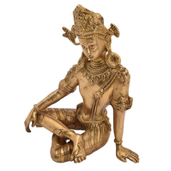 Premium Brass Idol of Lord Indra Dev – Traditional Hindu Deity Statue (Height: 9.5 Inches)