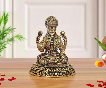 Superfine Brass Goddess Lakshmi Idol (Height 3.5 Inch)