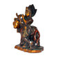 Brass Lord Krishna with Cow Idol Figurine Sculpture Playing Flute Statue Decorative Showpiece, (Height 5.5 Inch)