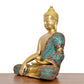 Brass Dhyan Mudra Buddha Statue Handcrafted Spiritual Decor for Home and Office Decor Meditating Buddha Idol (Height 7.5 Inch)