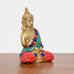 Brass Dhyan Mudra Buddha Statue Handcrafted Spiritual Decor for Home and Office Decor Meditating Buddha Idol (Height 3 Inch)