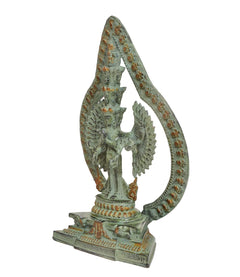 Brass Eleven-Headed Avalokiteshvara Statue – Thousand-Armed Bodhisattva of Compassion, Buddhist Idol for Home, Office & Meditation Décor (Height: 12 Inches)
