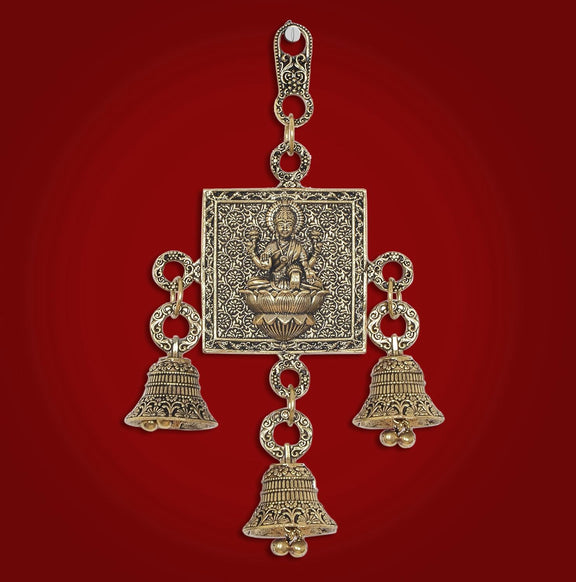AONA Bronze Lakshmi Wall Hanging with Bells