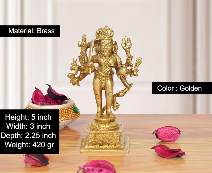 Brass Lord Shri Kaal Batuk Bhairava Idol (Height 5 Inch) Craft Detail