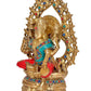 Brass Goddess Lakshmi with Aureole of Purnaghatas, Height: 10.7 inch