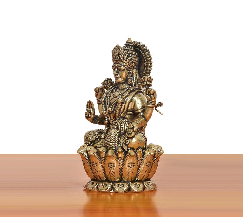 Superfine Brass Goddess Lakshmi Idol (Height: 2.5 Inch)
