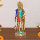 Brass Hanuman Standing with Gada Hanuman Idol - Hindu Deity Statue for Home Temple Office Decor (Height: 10 Inch)