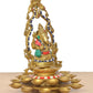 Brass Ganesh Diya with 21 Oil Lamp Showpiece (Height 12 Inch)