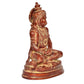 Brass Meditating God Hanuman with Ramayan Idol Sculpture Statue (Height: 7.5 Inch)