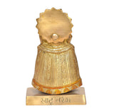 Brass Khatu Shyam idol statue back view with crown and detailed garment pattern