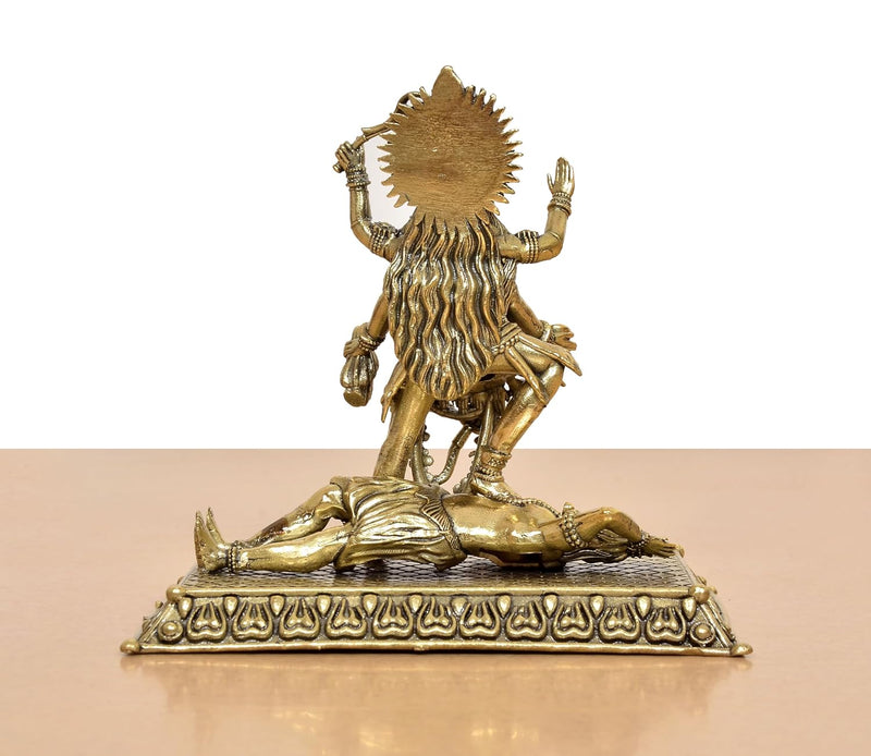 Bronze Mahakaali Idol with Shivji (Height: 4 inch)