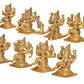 Brass Goddess Astha Lakshmi Devi Idol in Golden Color (Height: 2.7 Inches) (Pack of 8)