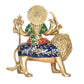 Brass Durga Maa with Lion Idol Hindu Goddess Sherawali MATA Murti MATA Rani Statue Figurine Home Temple (Height: 10 Inch)