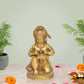 Brass Hanuman JI Sitting Statue Idol Sculpture Statue for Home Decor Pooja Mandir (Height: 8 Inch)