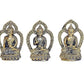 Bronze Small Buddha Pack of 5 Idol Buddha Statue Height 4.5 cm for Home Decor