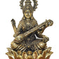 Bronze Maa Saraswati Statue - Handcrafted Hindu Goddess Saraswati Idol for Home Decor and Pooja (Height 6 Inch)