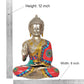 Brass Buddha Statue - Handcrafted Spiritual Decor for Home and Office Decor - Meditating Buddha Idol (Height 12 Inch)