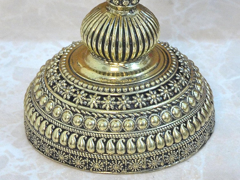 Bronze Lotus Oil Lamp Diya for Home Decor Room Office Diwali Pooja Gift Decoration Showpiece (Height 6 Inch)