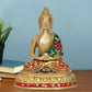 Brass Buddha Statue - Handcrafted Spiritual Decor for Home and Office Decor - Meditating Buddha Idol (Height 8 Inch)